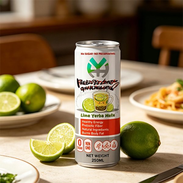 Slim 250 Lime Yerba Mate Prebiotic Sparkling Water (2969)