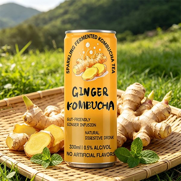 Sleek330 Ginger Sparkling Kombucha (3012)