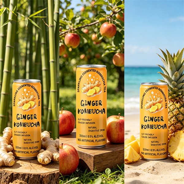 Sleek330 Ginger Sparkling Kombucha (3013)