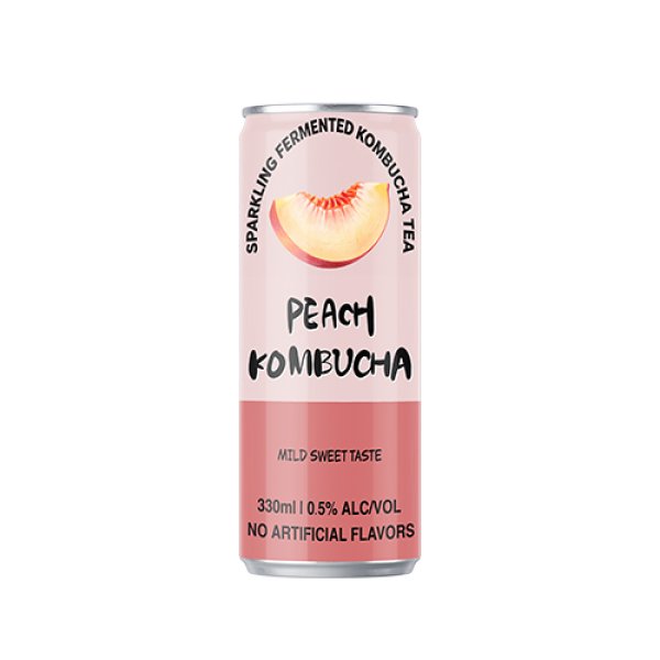 Sleek330 Peach Sparkling Fermented Kombucha