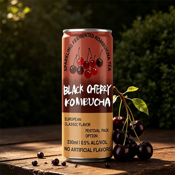 Sleek330 Black Cherry Sparkling Fermented Kombucha (3041)