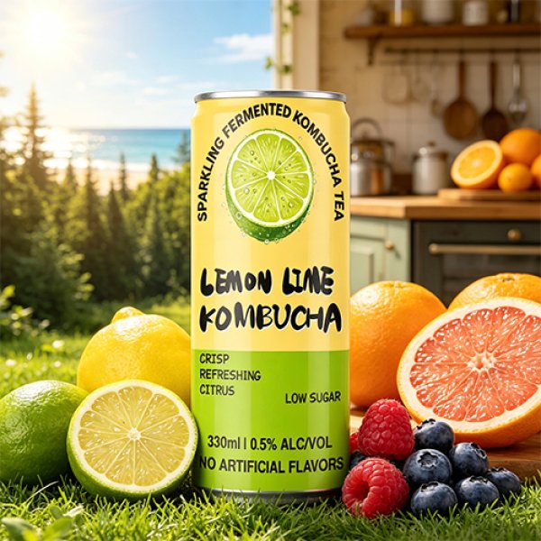 Sleek330 Lime & Lemon Sparkling Kombucha (3022)