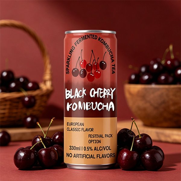 Sleek330 Black Cherry Sparkling Fermented Kombucha (3038)