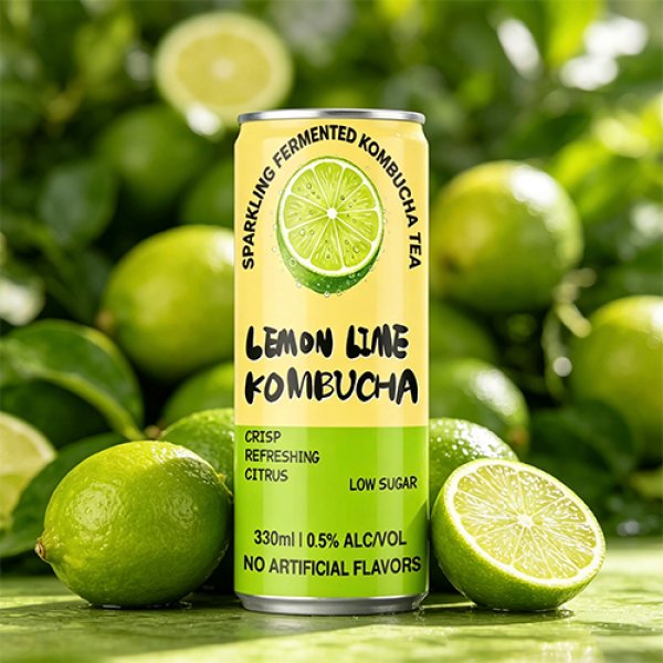 Sleek330 Lime & Lemon Sparkling Kombucha (3023)
