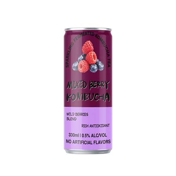Sleek330 Mixed Berries Sparkling Kombucha
