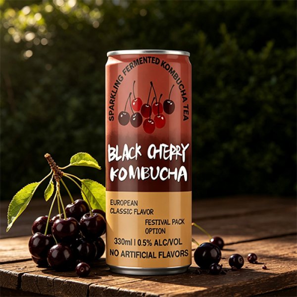 Sleek330 Black Cherry Sparkling Fermented Kombucha (3035)