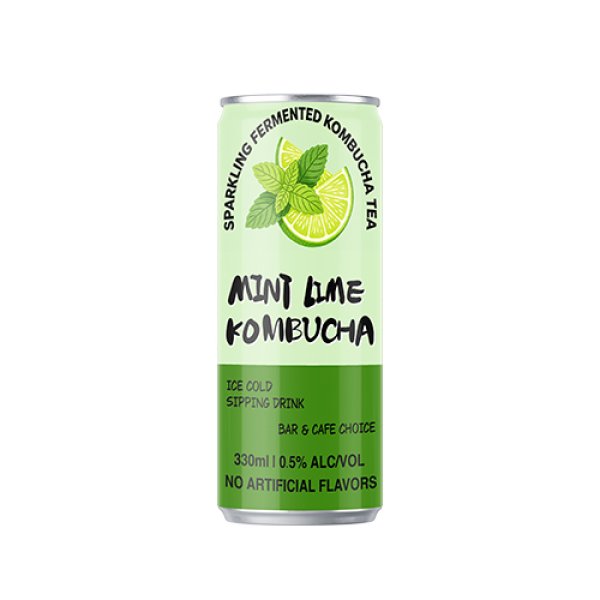 Sleek330 Lime Sparkling Fermented Kombucha