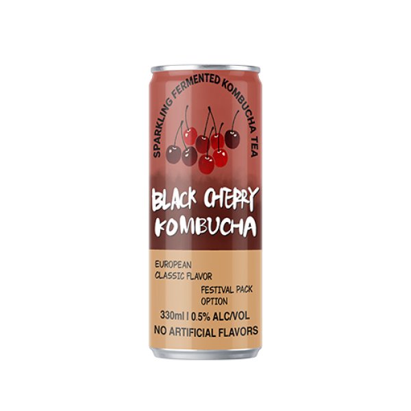Sleek330 Black Cherry Sparkling Fermented Kombucha