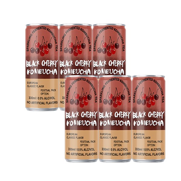 Sleek330 Black Cherry Sparkling Fermented Kombucha (3037)