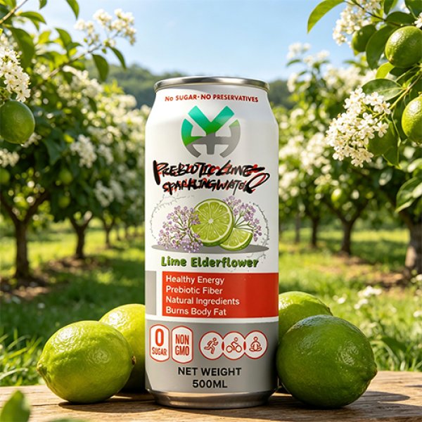 standard 500 Lime Elderflower Prebiotic Sparkling Water (3123)