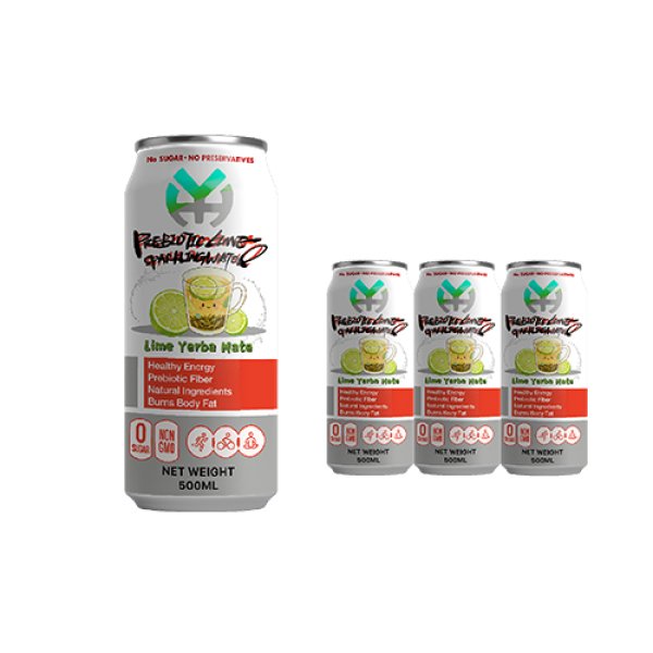 standard 500 Lime Yerba Mate Prebiotic Sparkling Water (3124)