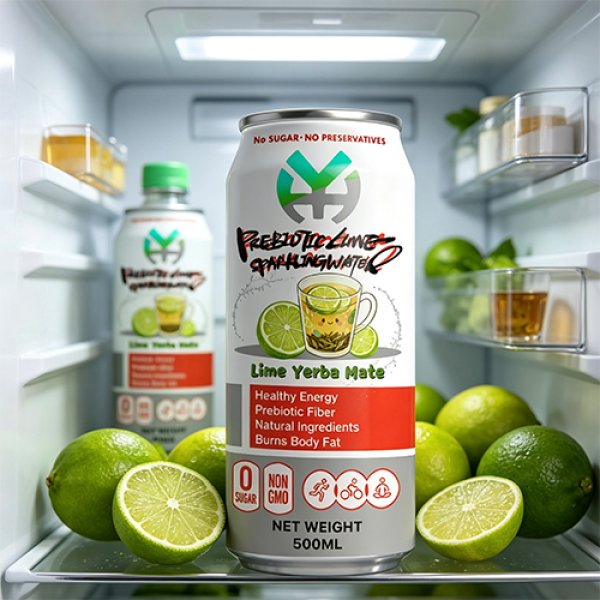 standard 500 Lime Yerba Mate Prebiotic Sparkling Water (3127)
