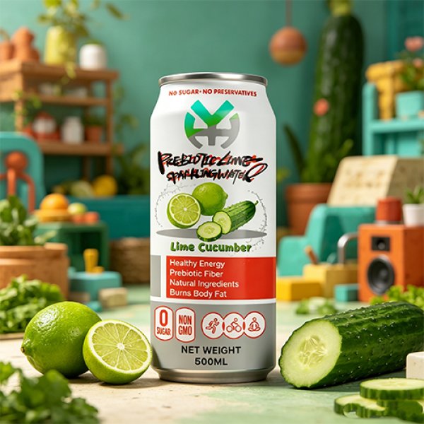 Standard 500 Lime Cucumber Prebiotic Sparkling Water (3142)
