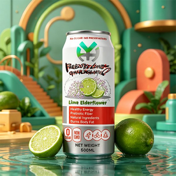 standard 500 Lime Elderflower Prebiotic Sparkling Water (3121)