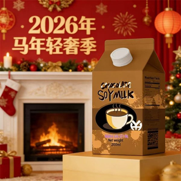 200ml Gable Top Carton Chocolate Calcium Fortified Soy Milk (3318)