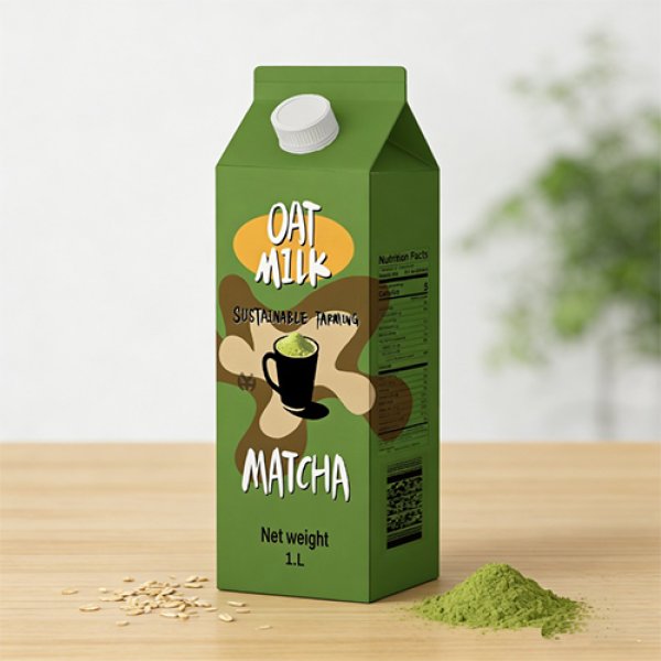 1L Gable Top Carton Matcha Oat Milk (3337)
