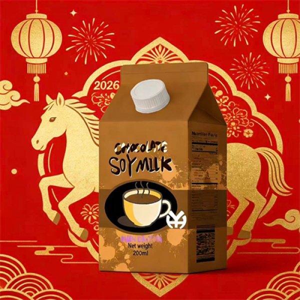 200ml Gable Top Carton Chocolate Calcium Fortified Soy Milk (3320)