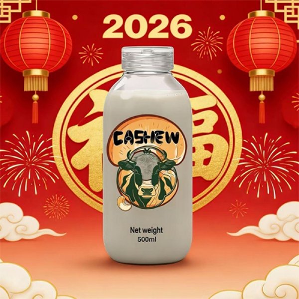 500ml Glass Bottle Cashew Milk (3414)