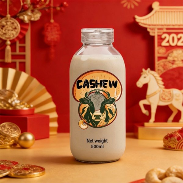 500ml Glass Bottle Cashew Milk (3413)