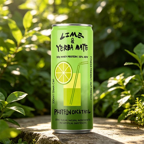 Sleek330 Matte Aluminum Can Lime Yerba Mate Cocktail (3713)
