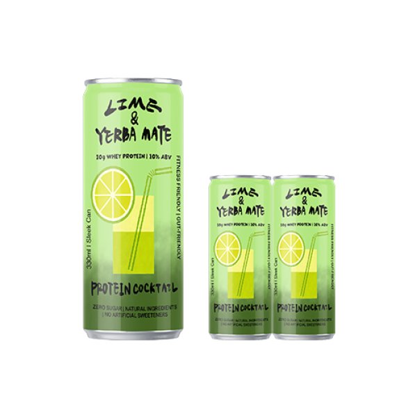 Sleek330 Matte Aluminum Can Lime Yerba Mate Cocktail (3717)