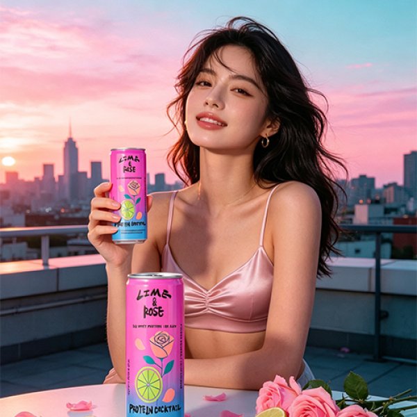 Sleek330 Matte Aluminum Can Lime Rose Cocktail (3703)