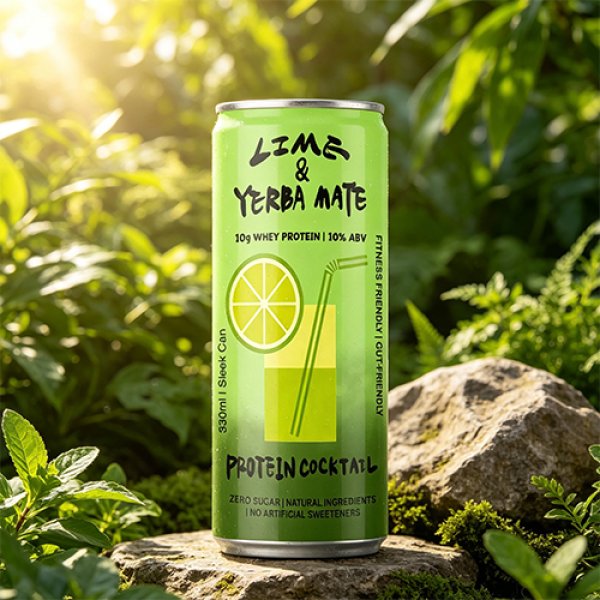 Sleek330 Matte Aluminum Can Lime Yerba Mate Cocktail (3712)