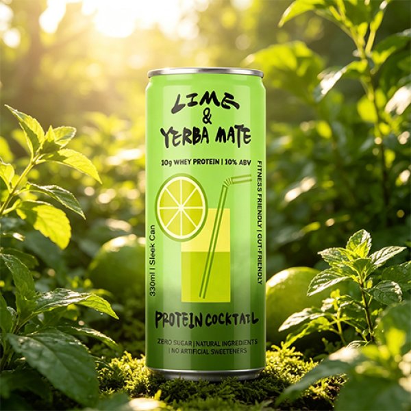 Sleek330 Matte Aluminum Can Lime Yerba Mate Cocktail (3716)