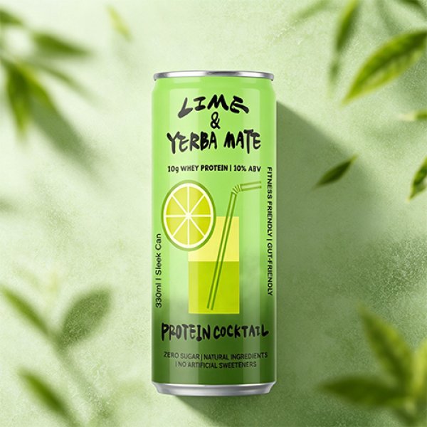 Sleek330 Matte Aluminum Can Lime Yerba Mate Cocktail (3714)