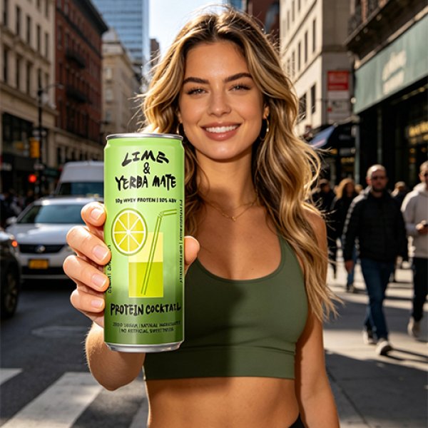 Sleek330 Matte Aluminum Can Lime Yerba Mate Cocktail (3710)