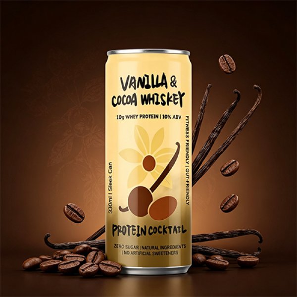 Sleek330 Matte Aluminum Can Vanilla Cocoa Whiskey Cocktail (3698)