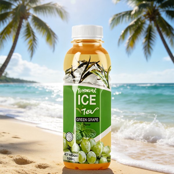 500ml PET Bottle Green Grape Iced Black Tea (4163)