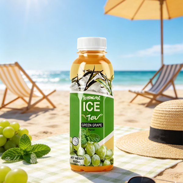500ml PET Bottle Green Grape Iced Black Tea (4161)