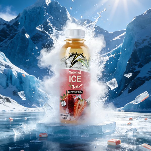 500ml PET Bottle Strawberry Iced Black Tea (4139)