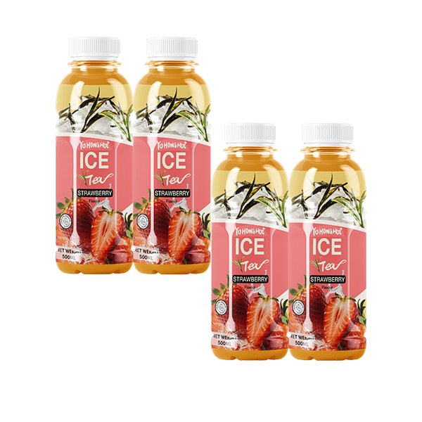 500ml PET Bottle Strawberry Iced Black Tea (4138)