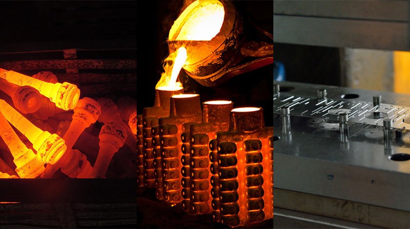What is the difference between forging, stamping and casting?