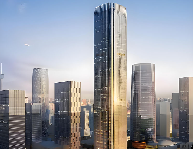 مشروع جدار الستارة لمركز سكة حديد شيآن الصيني