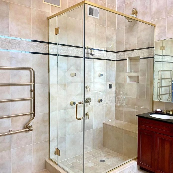 Custom Tempered Glass Shower Enclosure with Glass Door for Bathroom|Globalstar Glass