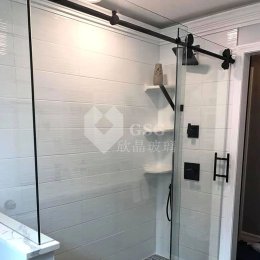 Modern Black Sliding Glass Shower Enclosure with Tempered Glass|Globalstar Glass