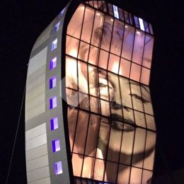 Illuminated Building Facade Printed Glass|Digital Image Printed Curtain Wall Glass|Globalstar Glass