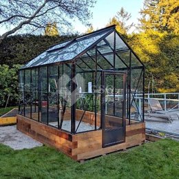Garden Glass Greenhouse|Black Frame Tempered Glass Greenhouse|Globalstar Glass