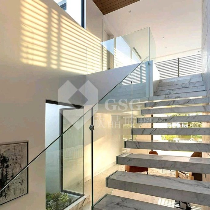 Modern Frameless Tempered Glass Stair Railing for Contemporary Homes|Globalstar Glass