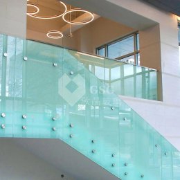 Modern Tempered Laminated Glass Stair Railing with Point Fixed Hardware|Globalstar Glass