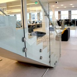 Modern Tempered Laminated Glass Stair Railing System|Custom Glass Handrail|Globalstar Glass 1