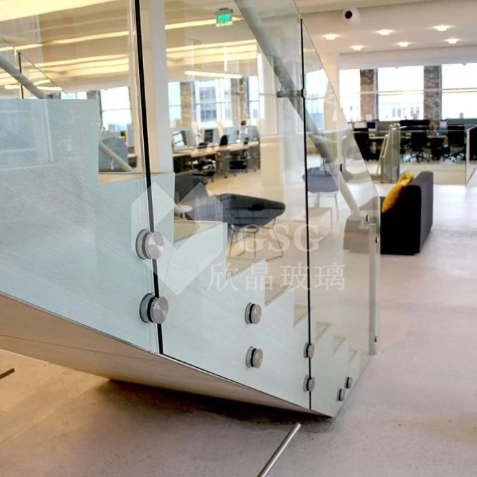 Modern Tempered Laminated Glass Stair Railing System|Custom Glass Handrail|Globalstar Glass 1
