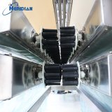 Efficient vertical chicken plucker integrated in poultry line