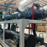 compact industrial water chiller installed in seafood processing facility