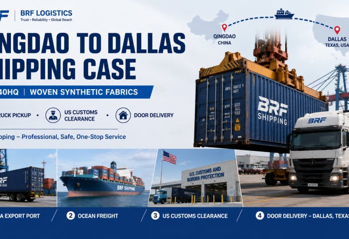 Qingdao to Dallas Shipping Case | 40HQ Woven Synthetic Fabrics Door Delivery