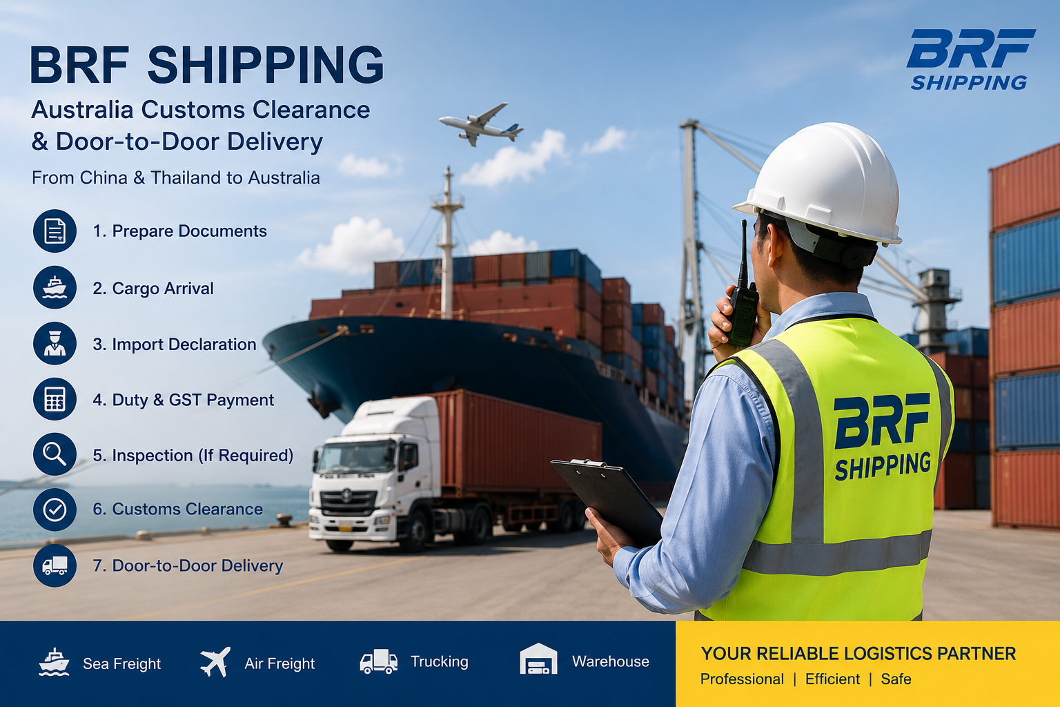 Australia Customs Clearance and Door-to-Door Delivery Process with BRF Shipping
