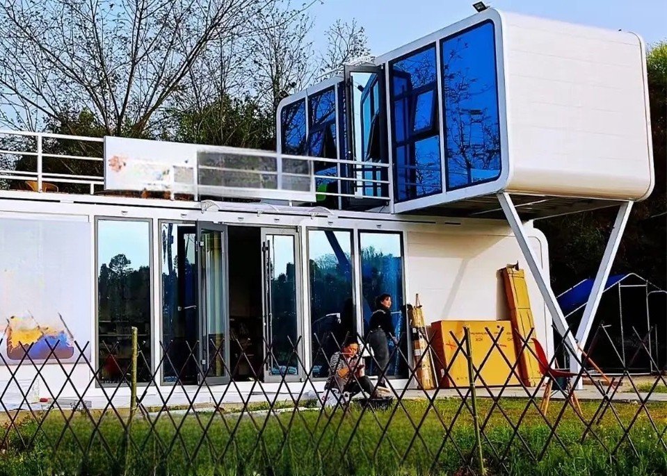modern two-story prefab pod